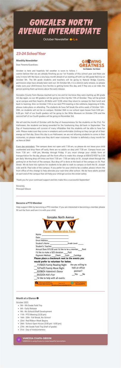 October Newsletter